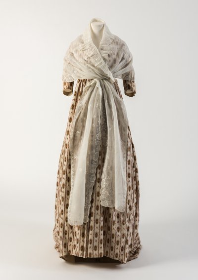 Red and green printed cotton gown, 1790s by Unbekannt Unbekannt